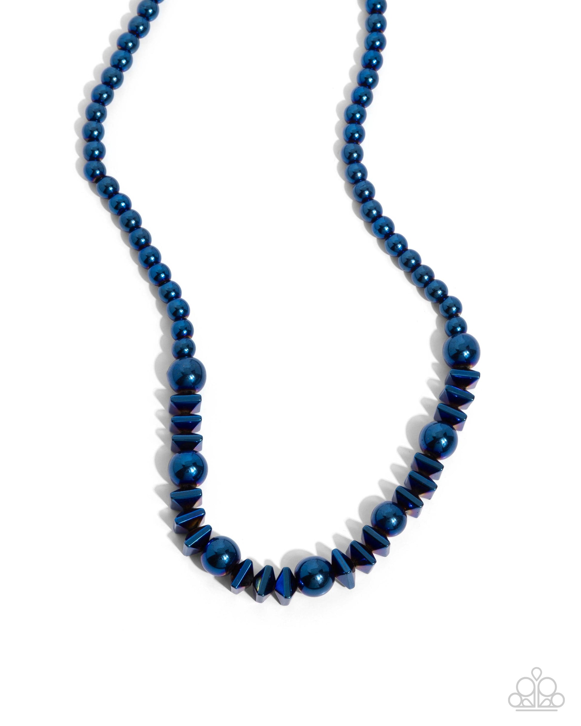 Metallic Memory Blue Necklace - Jewelry by Bretta