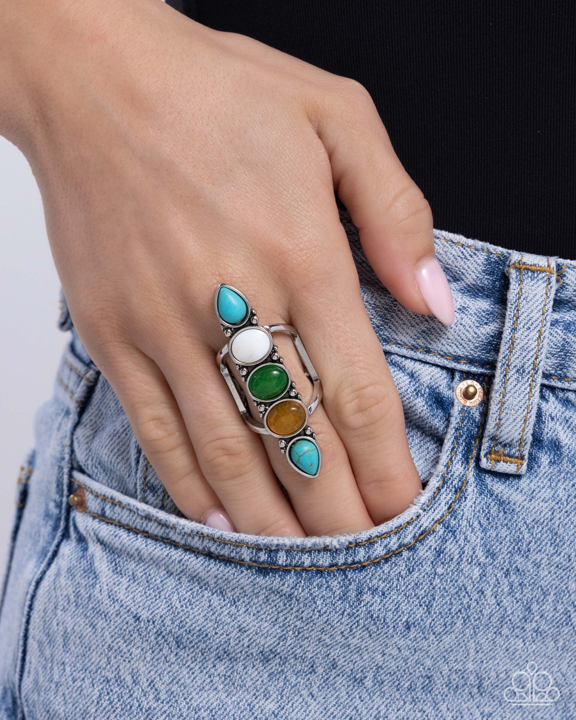 I See Your Point Green Ring - Jewelry by Bretta