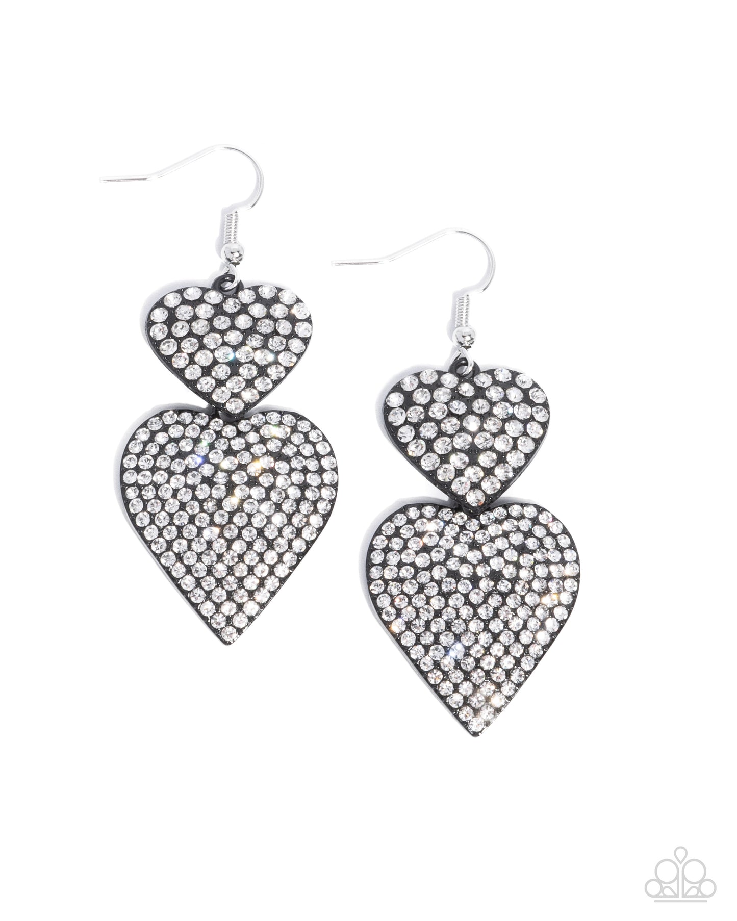 Never Enough Sparkle Black Heart Earrings - Jewelry by Bretta