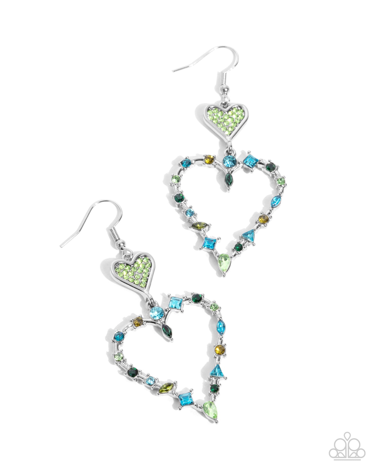 Parallel Passion Green Heart Earrings - Jewelry by Bretta