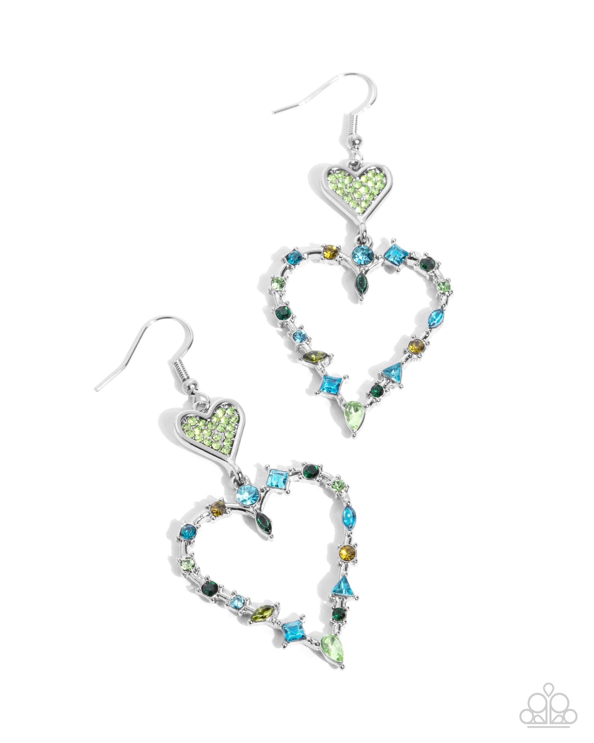 Parallel Passion Green Heart Earrings - Jewelry by Bretta