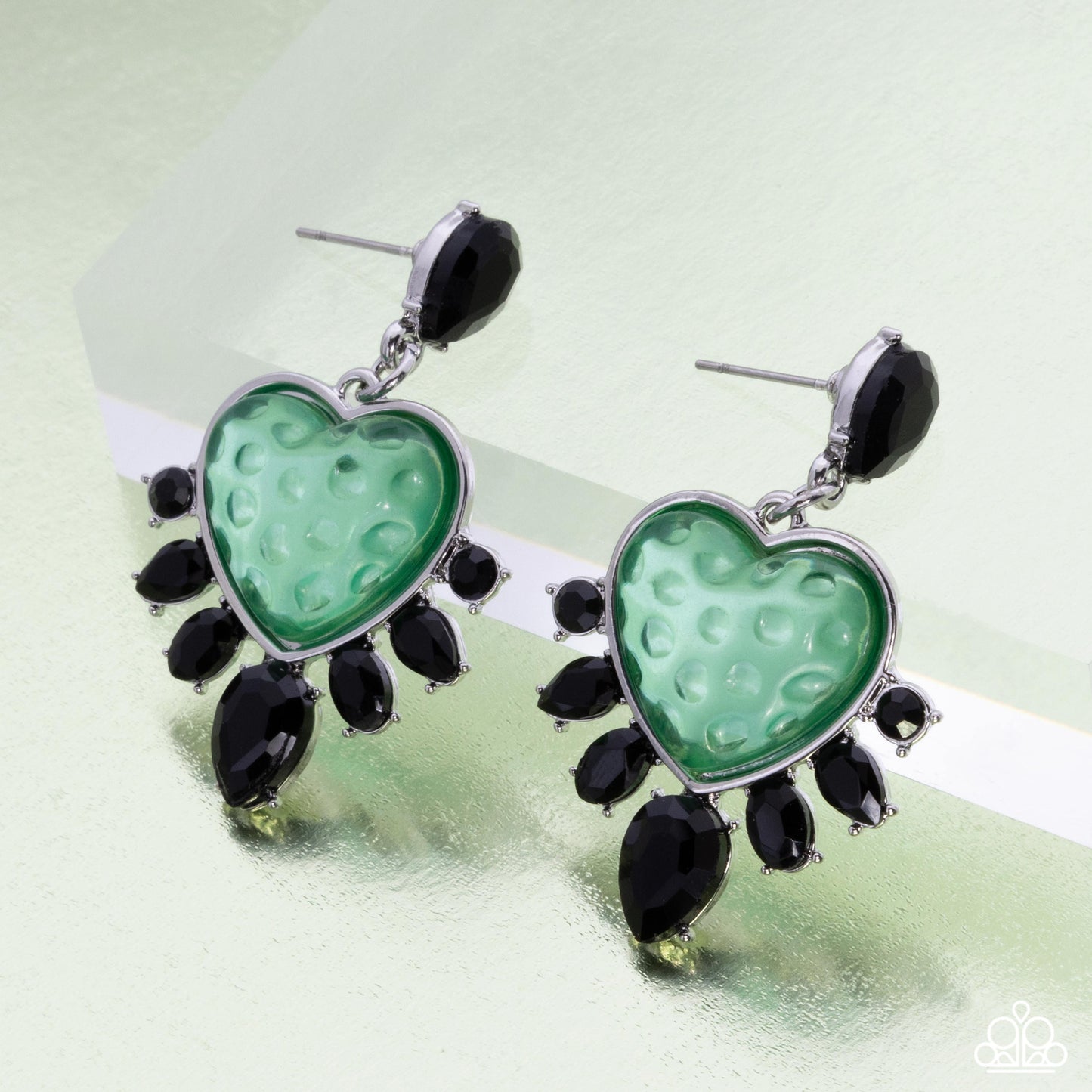 Resort Radiance Green Heart Earrings  - Jewelry by Bretta 