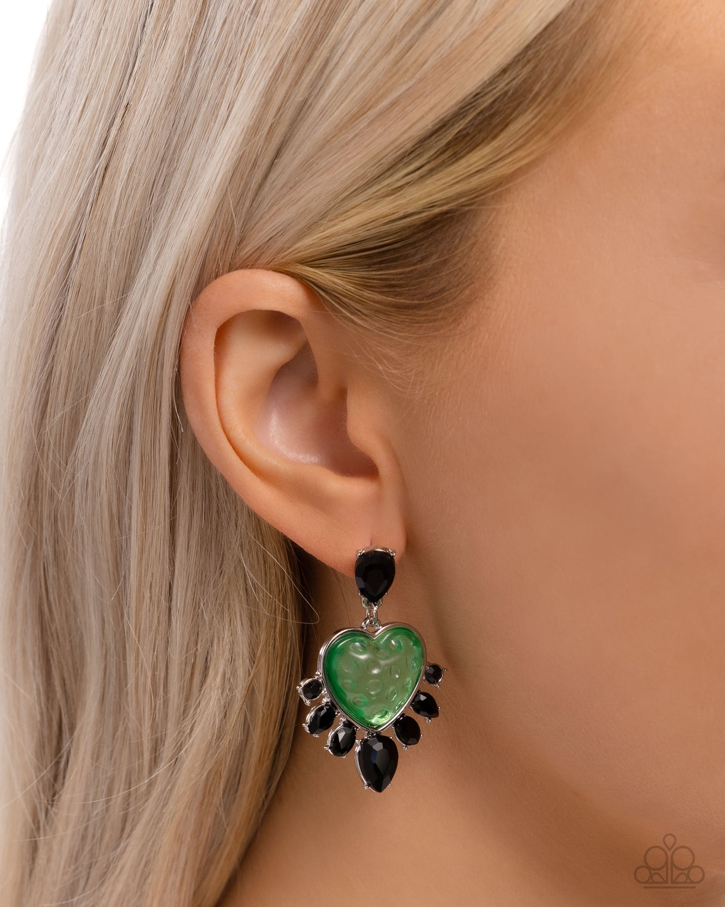 Resort Radiance Green Heart Earrings  - Jewelry by Bretta 