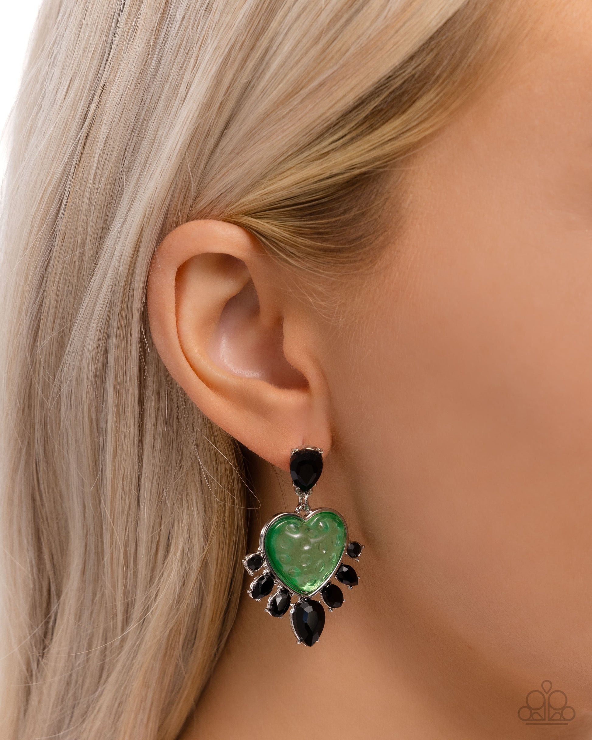 Resort Radiance Green Heart Earrings  - Jewelry by Bretta 