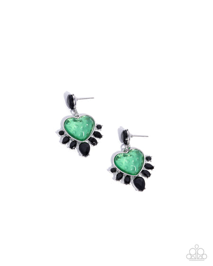 Resort Radiance Green Heart Earrings  - Jewelry by Bretta 