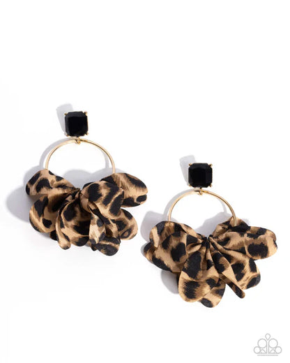 Charming Cheetah Gold Post Earrings - Jewelry by Bretta