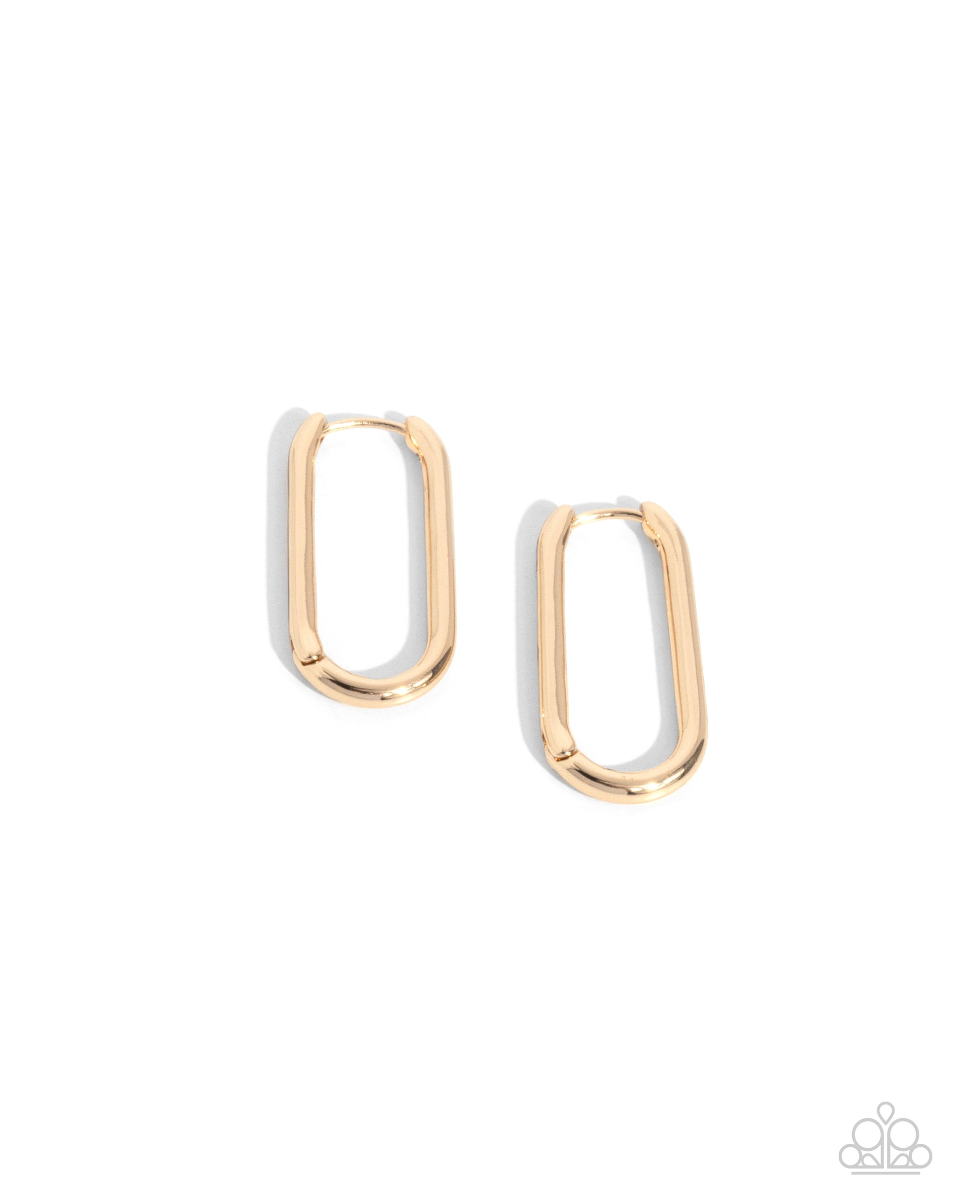 Gold hoop earrings on a white background