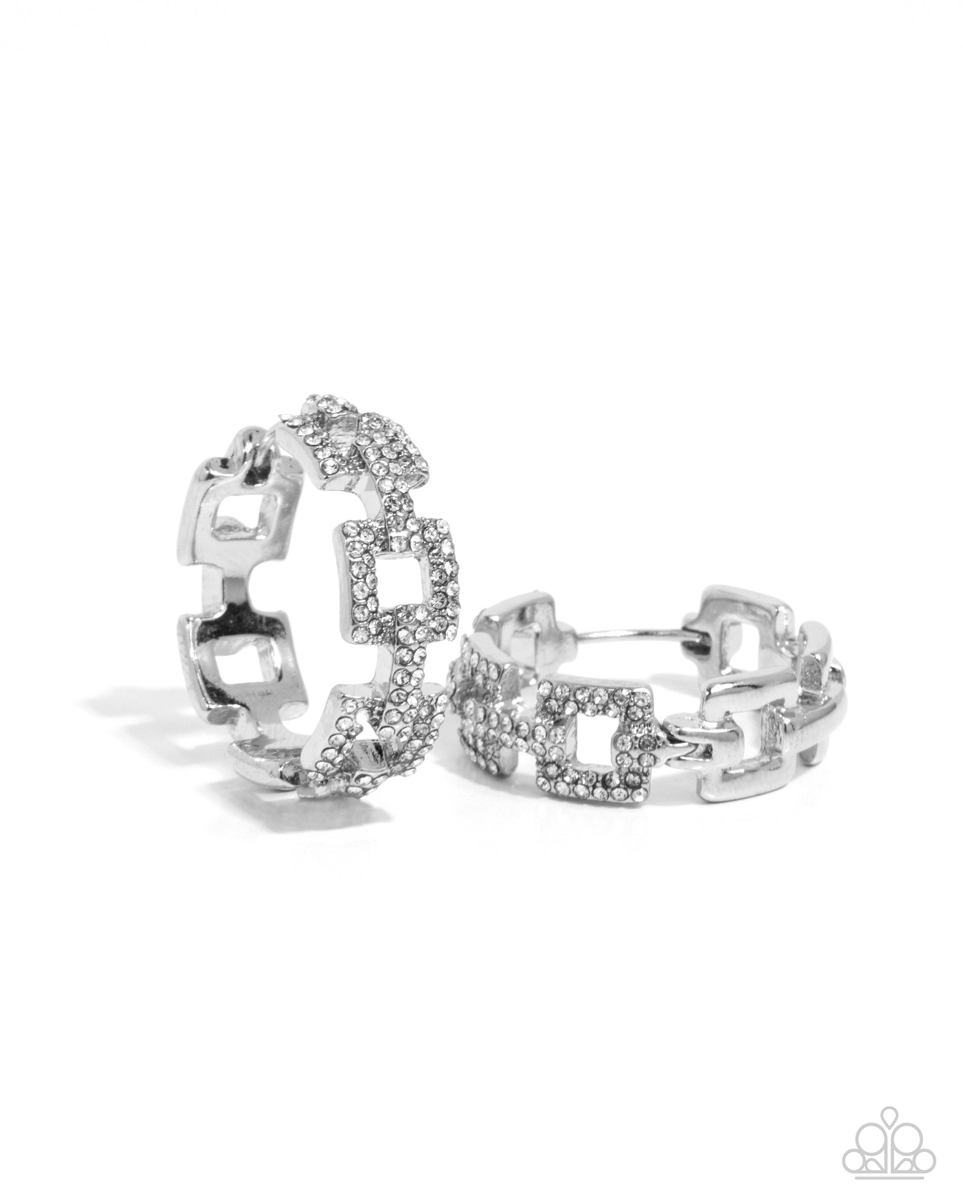 Geometric Glimpse White Hoop Earrings - Jewelry by Bretta