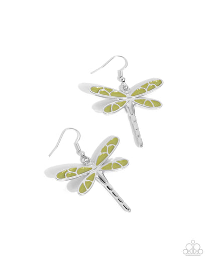 Dragonfly Descent Green Dragonfly Earrings - Jewelry by Bretta