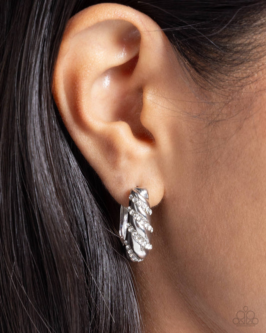 Paved in Glitz White Earrings - Jewelry by Bretta