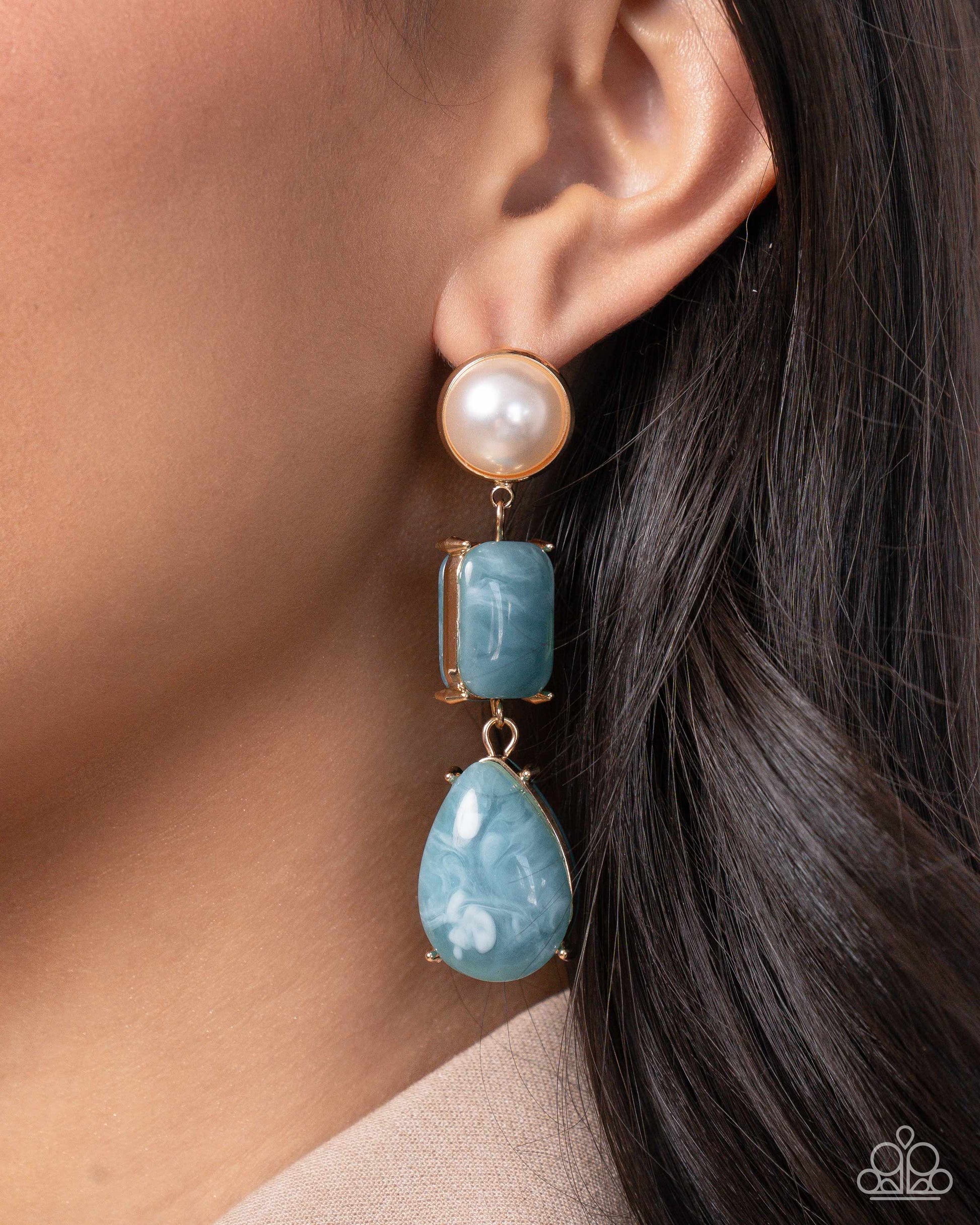 Marbled Masterpiece Blue Earrings - Jewelry by Bretta