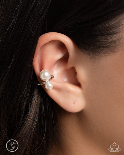 Elegant Emblem White Pearl Ear Cuff - Jewelry by Bretta