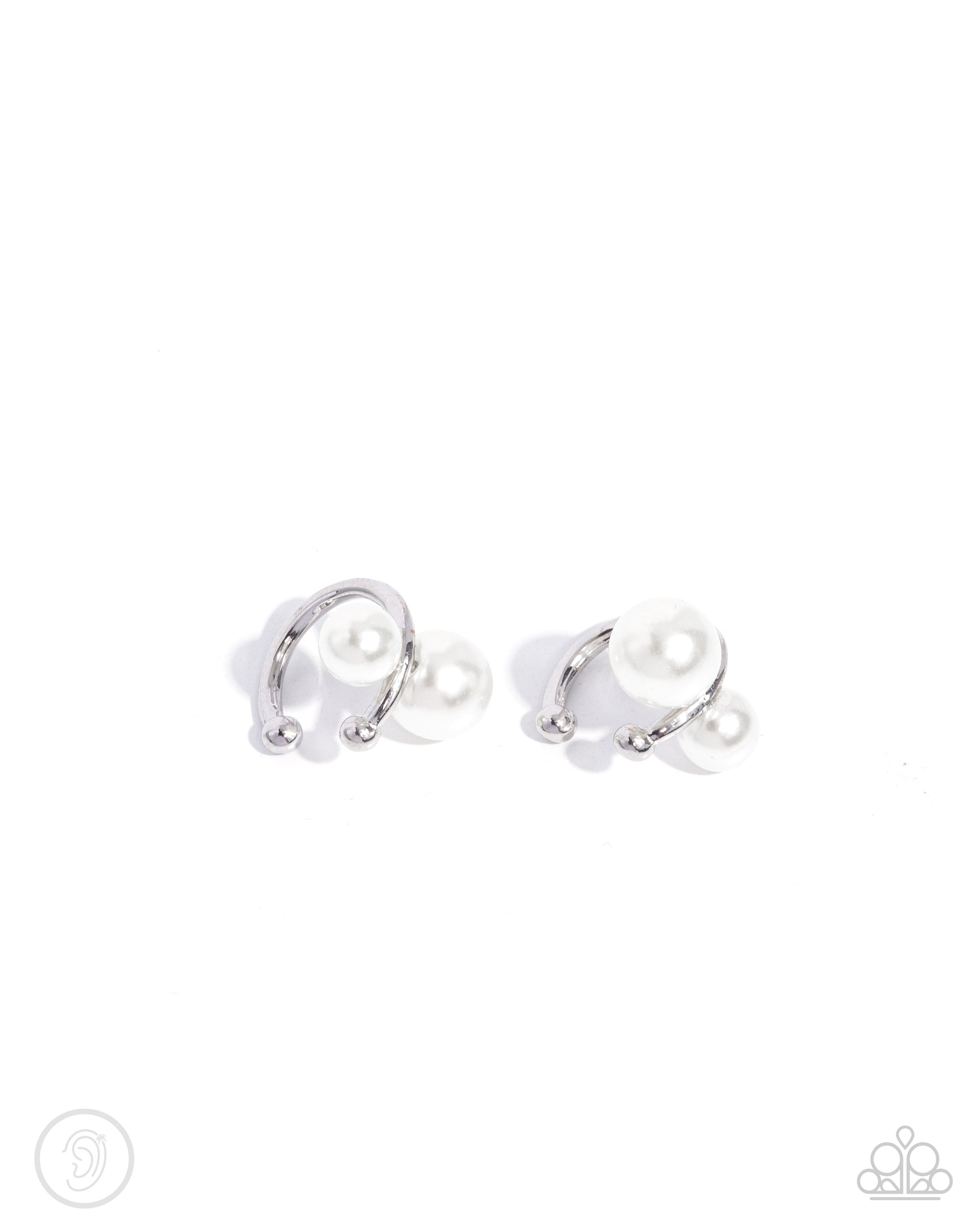 Elegant Emblem White Pearl Ear Cuff - Jewelry by Bretta