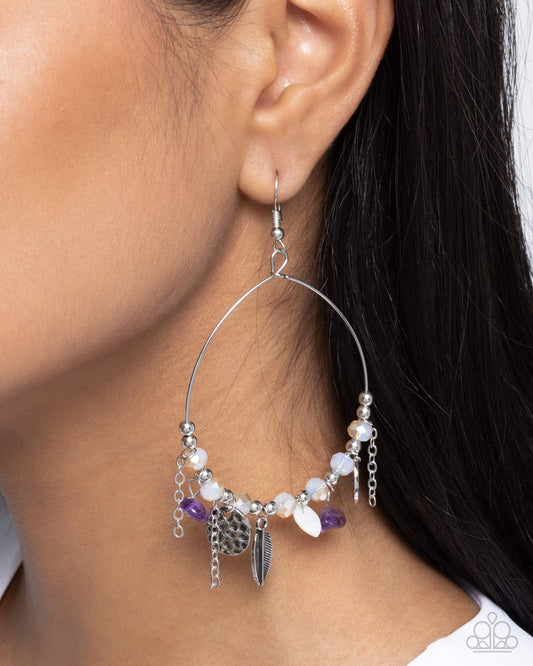 Feathered Fringe Purple Earrings - Jewelry by Bretta