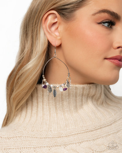 Feathered Fringe Purple Earrings - Jewelry by Bretta