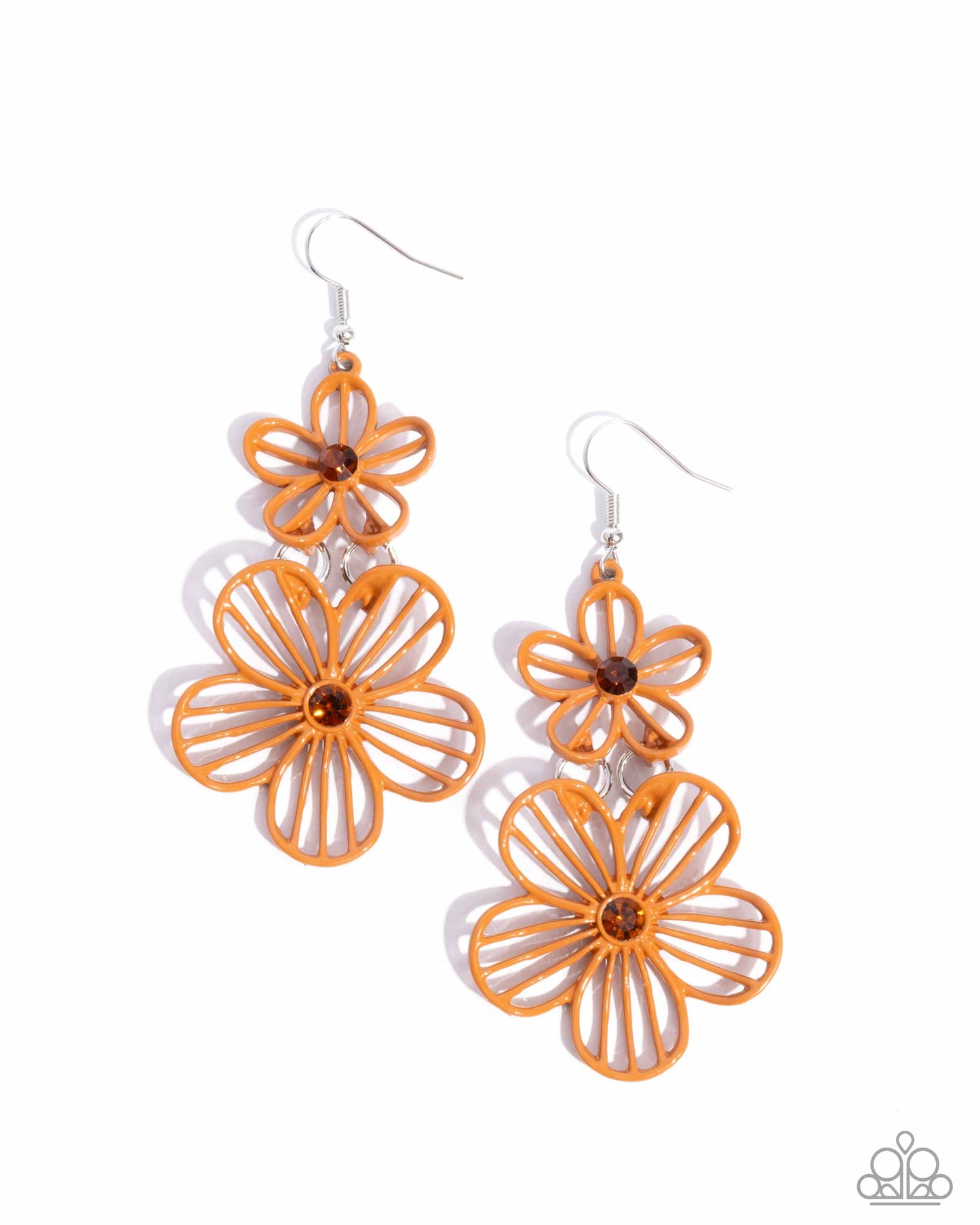 Textured Tiers Orange Earrings - Jewelry by Bretta