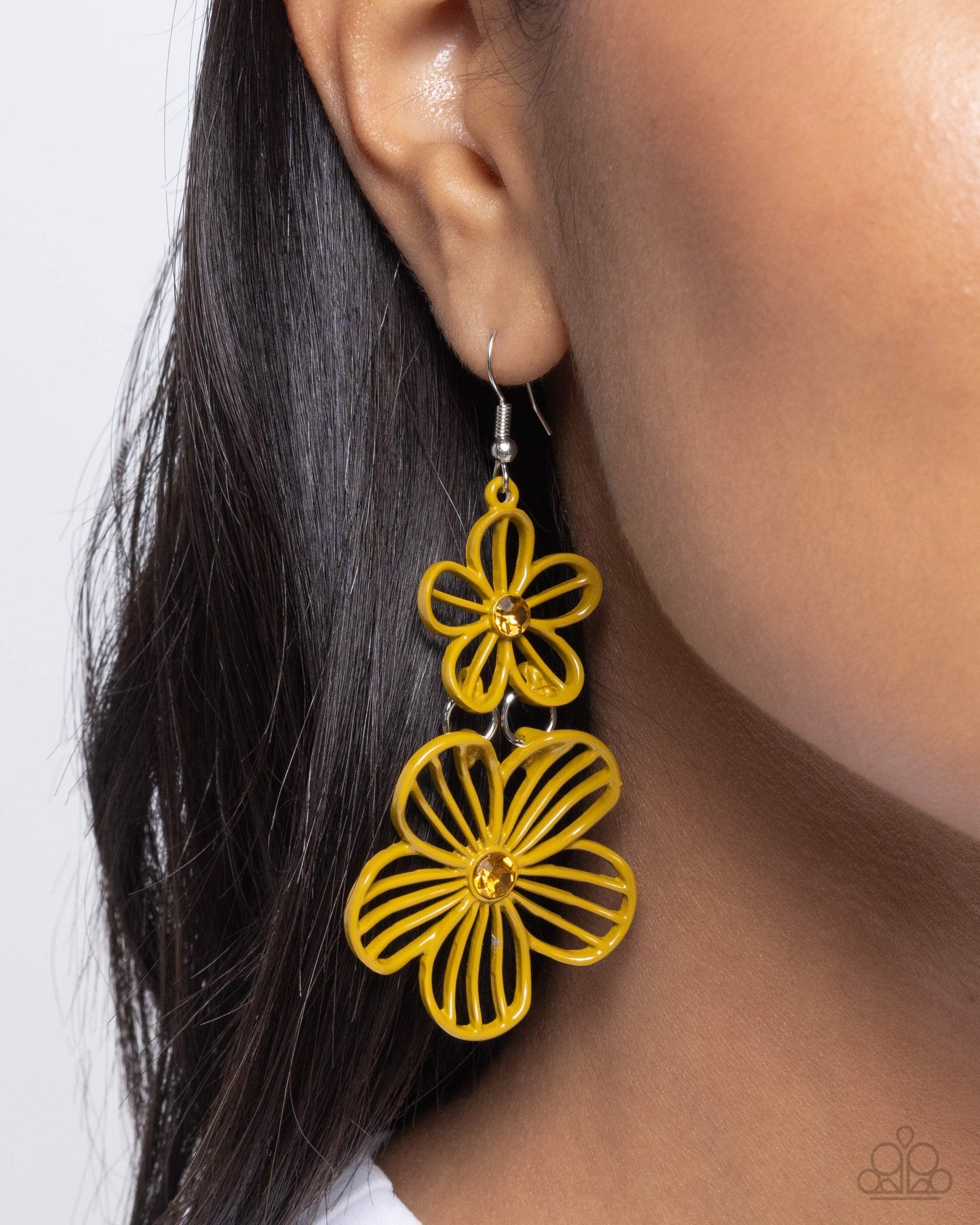 Textured Tiers Yellow Earrings - Jewelry by Bretta