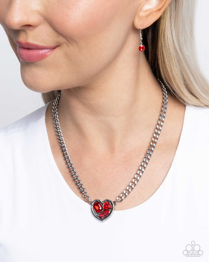 Tasteful Triad Red Heart Necklace - Jewelry by Bretta