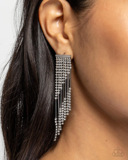 Careless Cascade Black Earrings - Jewelry by Bretta