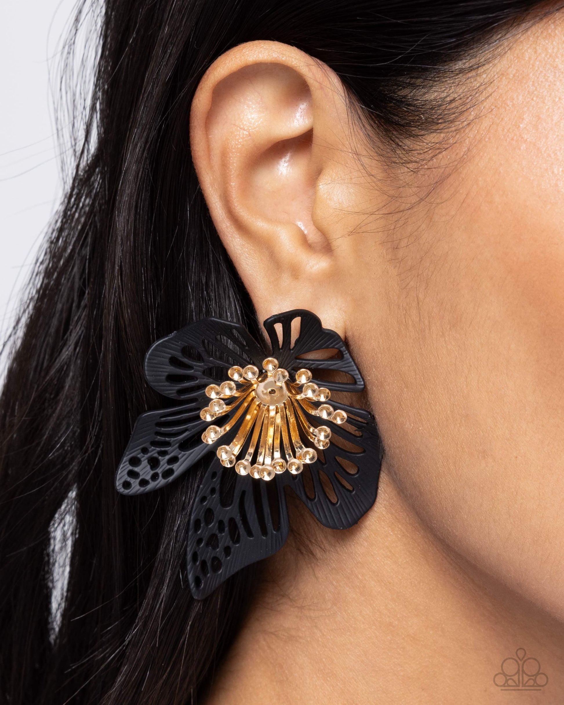 Wonderland Wallflower  Blac Earrings - Jewelry by Bretta