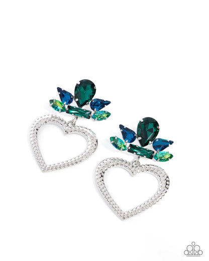 Pushing Perfection Green Heart Earrings - Jewelry by Bretta