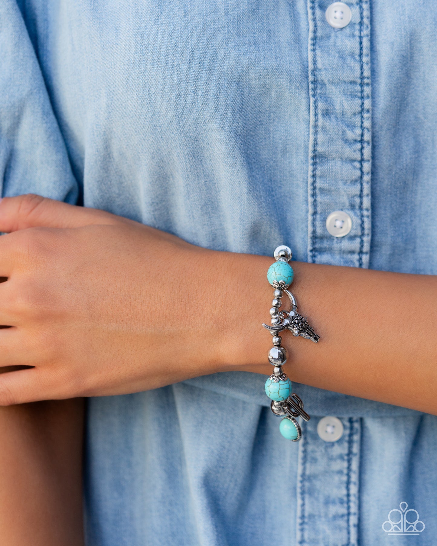 Western Welcome Blue Bracelet - Jewelry by Bretta