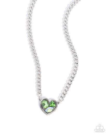 Tasteful Triad Green Heart Necklace - Jewelry by Bretta