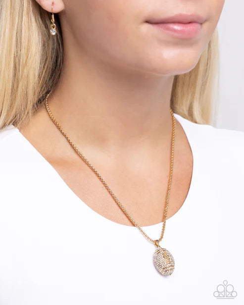 End Zone Elegance Gold Necklace - Jewelry by Bretta