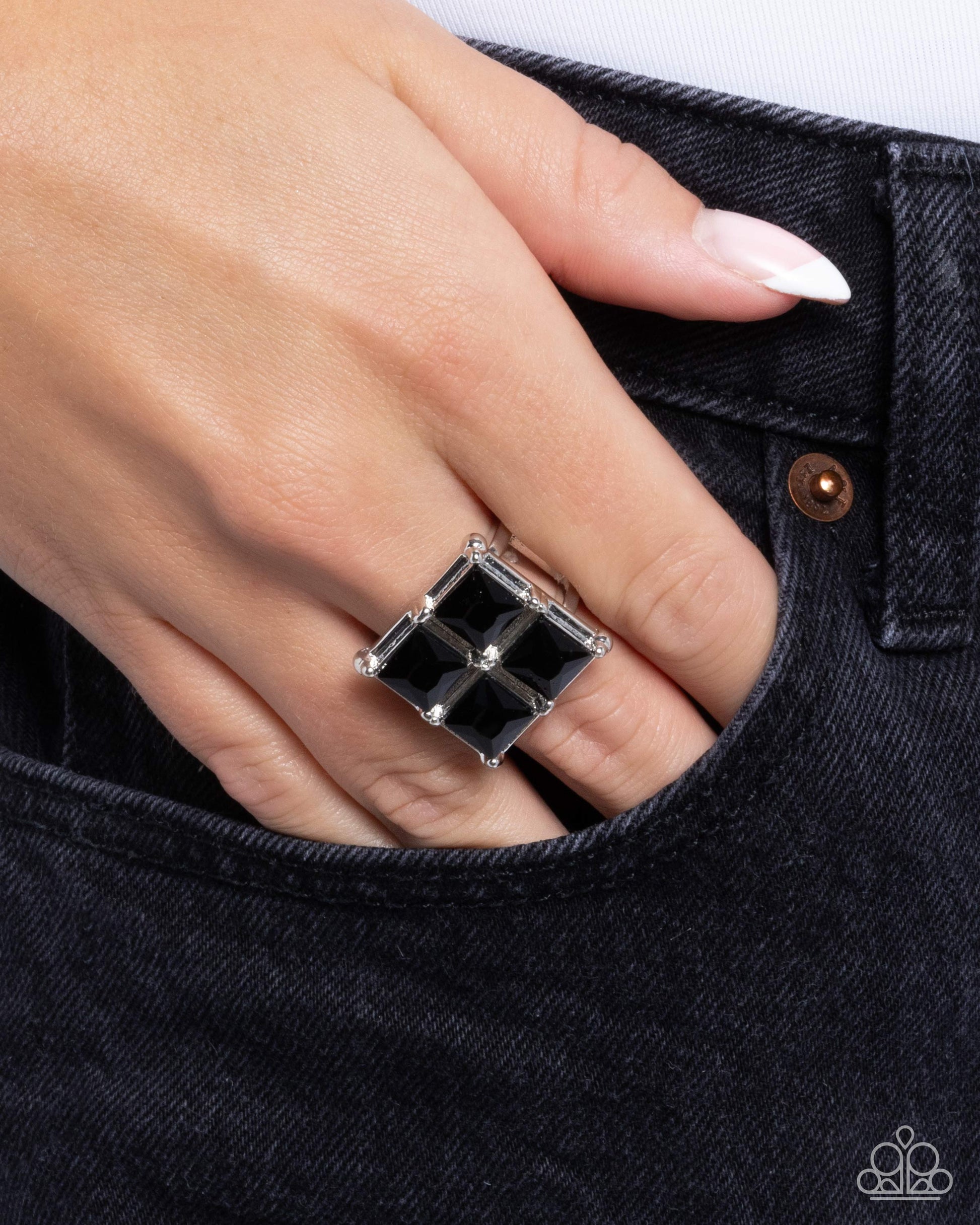 Window Whimsy Black Ring - Jewelry by Bretta