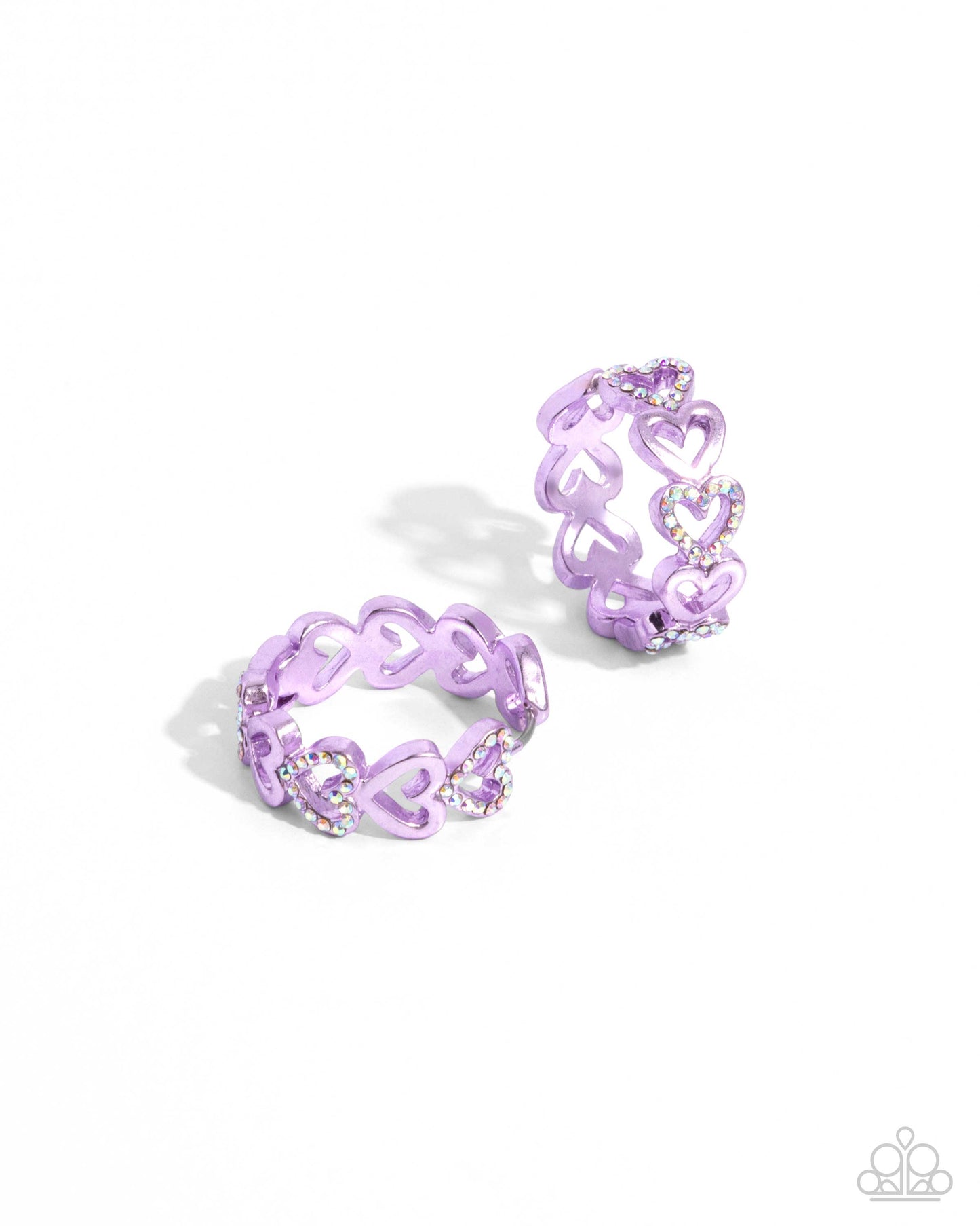 Historic Hearts Purple Hoop Earrings - Jewelry by Bretta