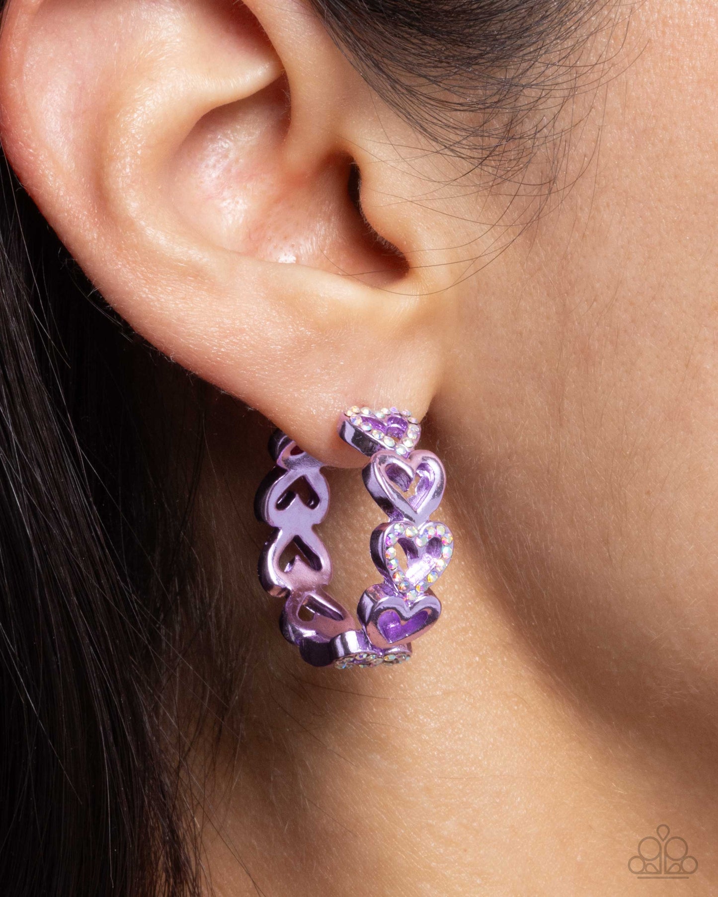 Historic Hearts Purple Hoop Earrings - Jewelry by Bretta