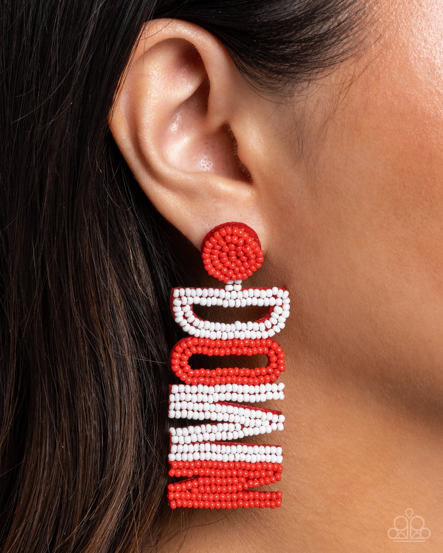 Touchdown Texture Red Earrings - Jewelry by Bretta