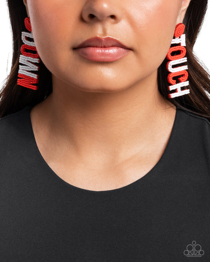 Touchdown Texture Red Earrings - Jewelry by Bretta