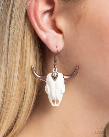 Southwestern Skull Copper Earrings - Jewelry by Bretta