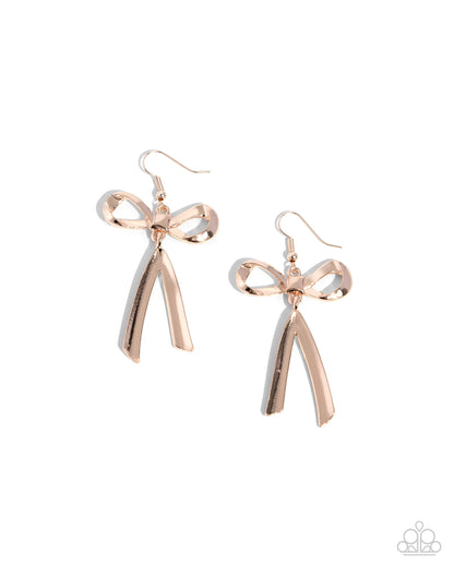 Dapper Delivery Rose Gold Bow Earrings - Jewelry by Bretta