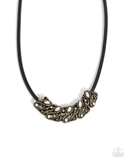 Sprig Shimmer Brass Necklace - Jewelry by Bretta