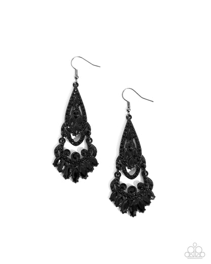 Opera Stage Black Earrings - Jewelry by Bretta