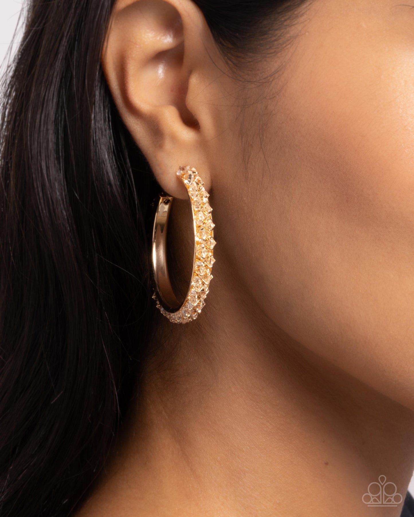 Glowing Garland Gold Hoop Earrings  - Jewelry by Bretta