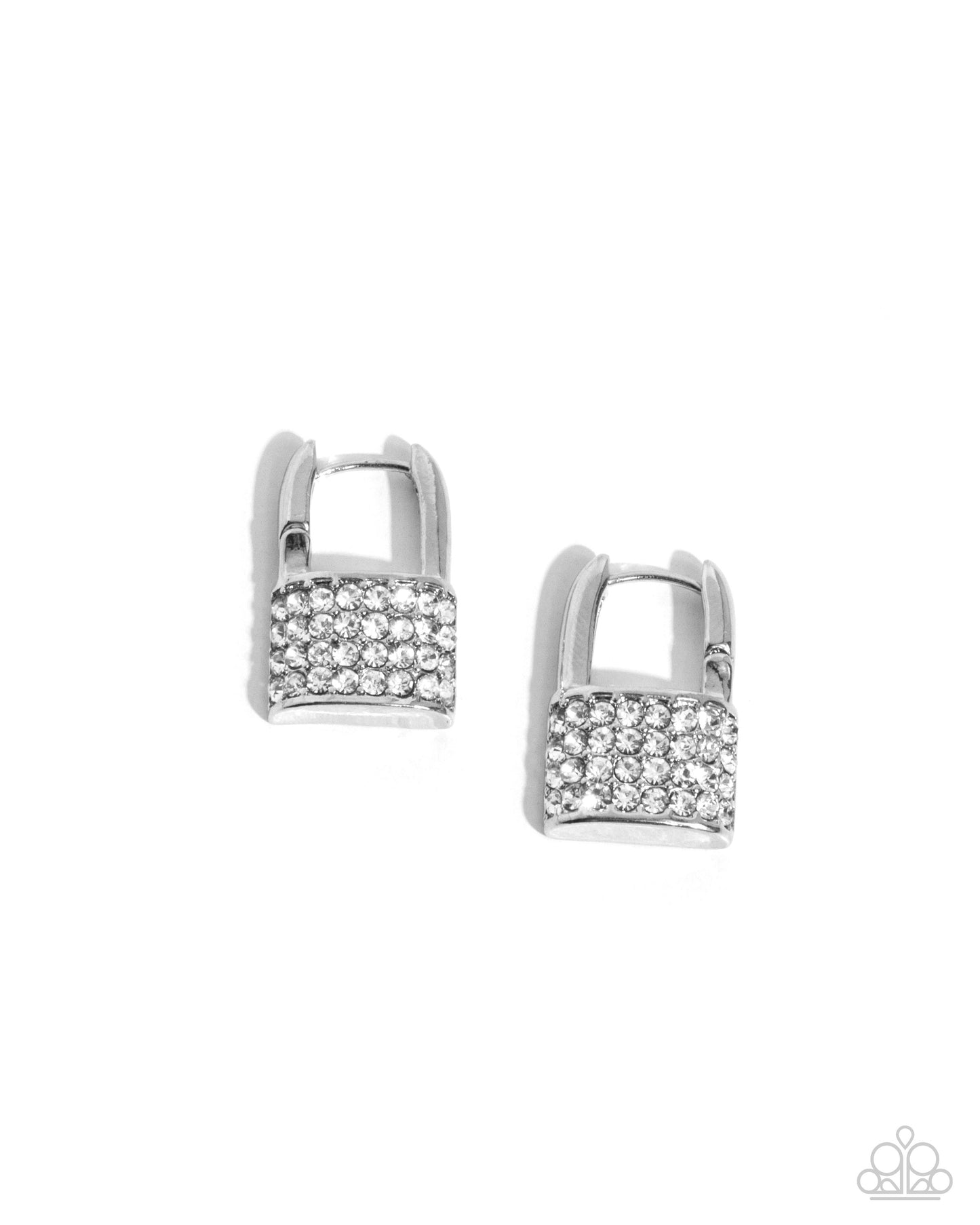 Locked Luxury White Earrings - Jewelry by Bretta