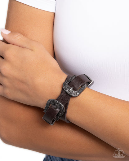 Buckle TOWN Brown Bracelet - Jewelry by Bretta