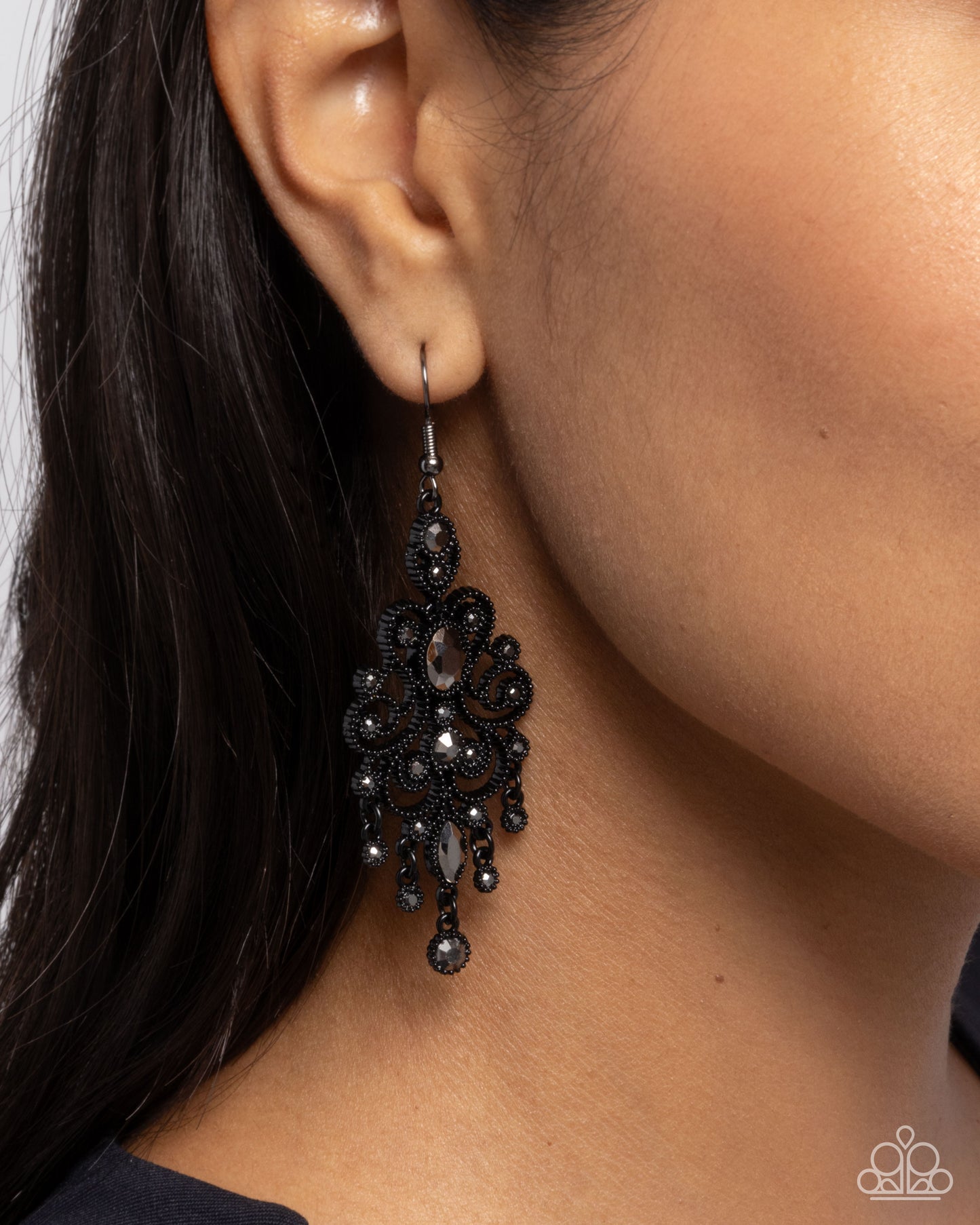 Chandelier Celebration Black Earrings - Jewelry by Bretta