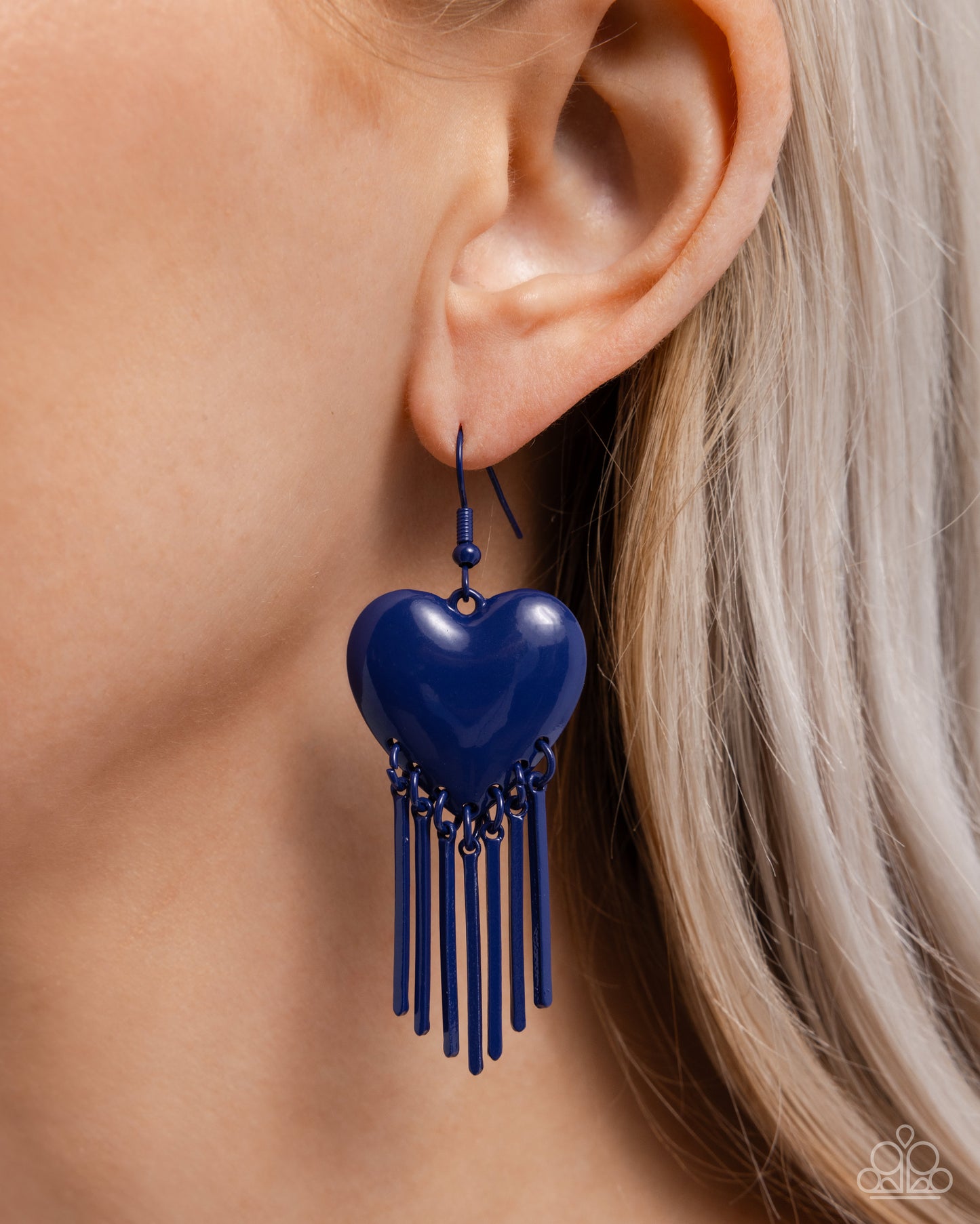 Flirty Fringe Blue Heart Earrings - Jewelry by Bretta