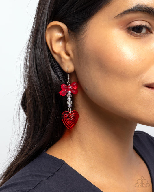 Feminine Freefall Red Heart Earrings - Jewelry by Bretta