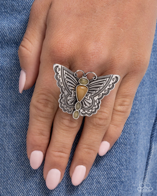 Adolescent Aerial Orange Butterfly Ring - Jewelry by Bretta 