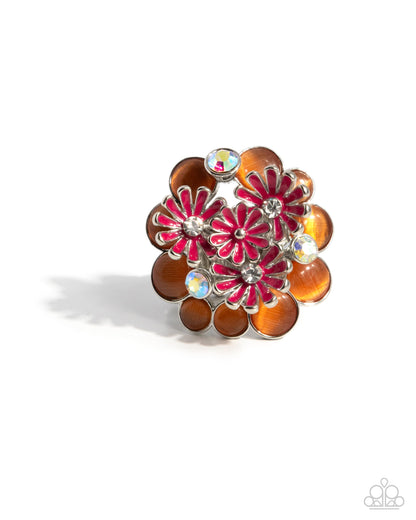 Boisterous Bouquet Orange Ring - Jewelry by Bretta