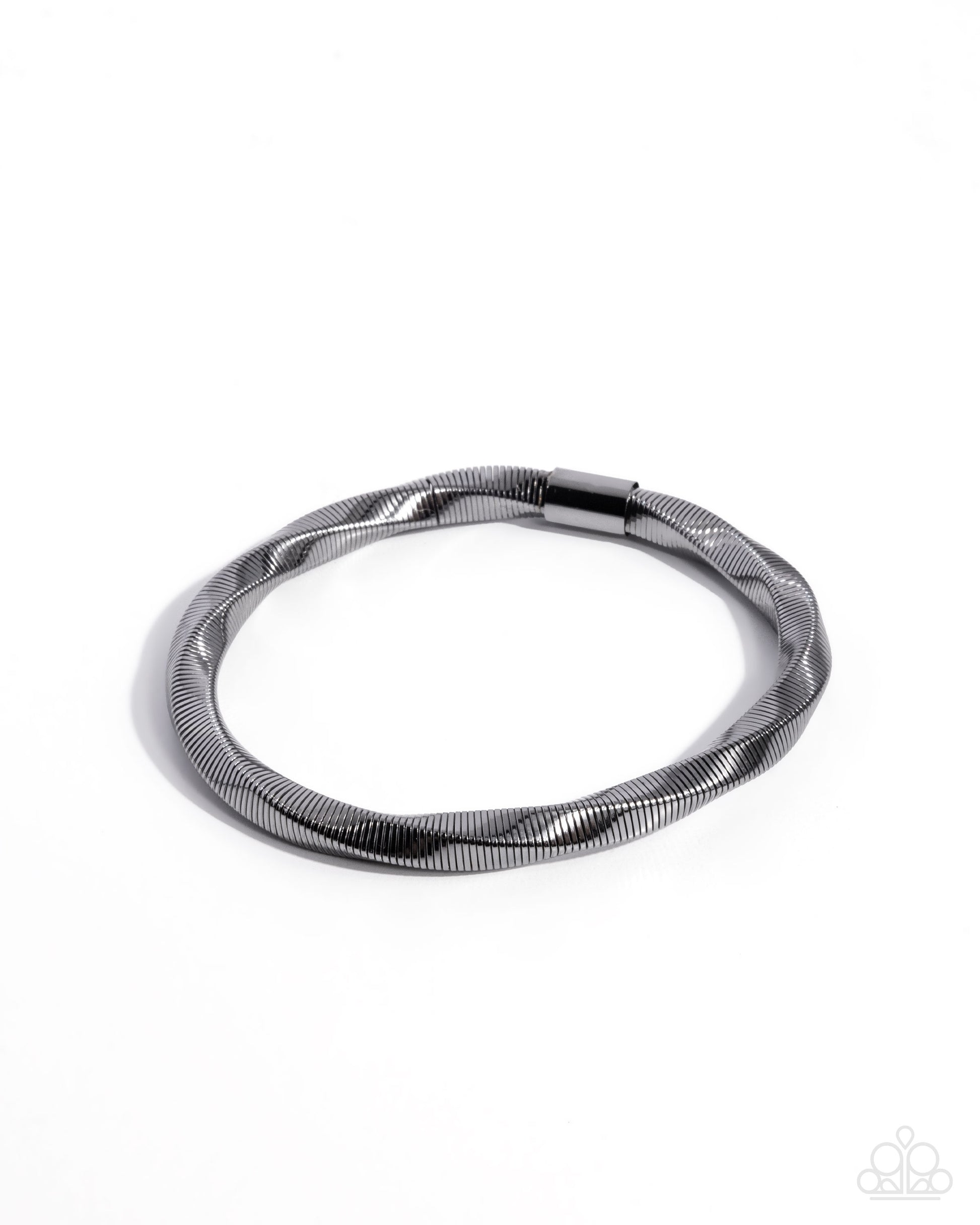 Silver bracelet on a white background