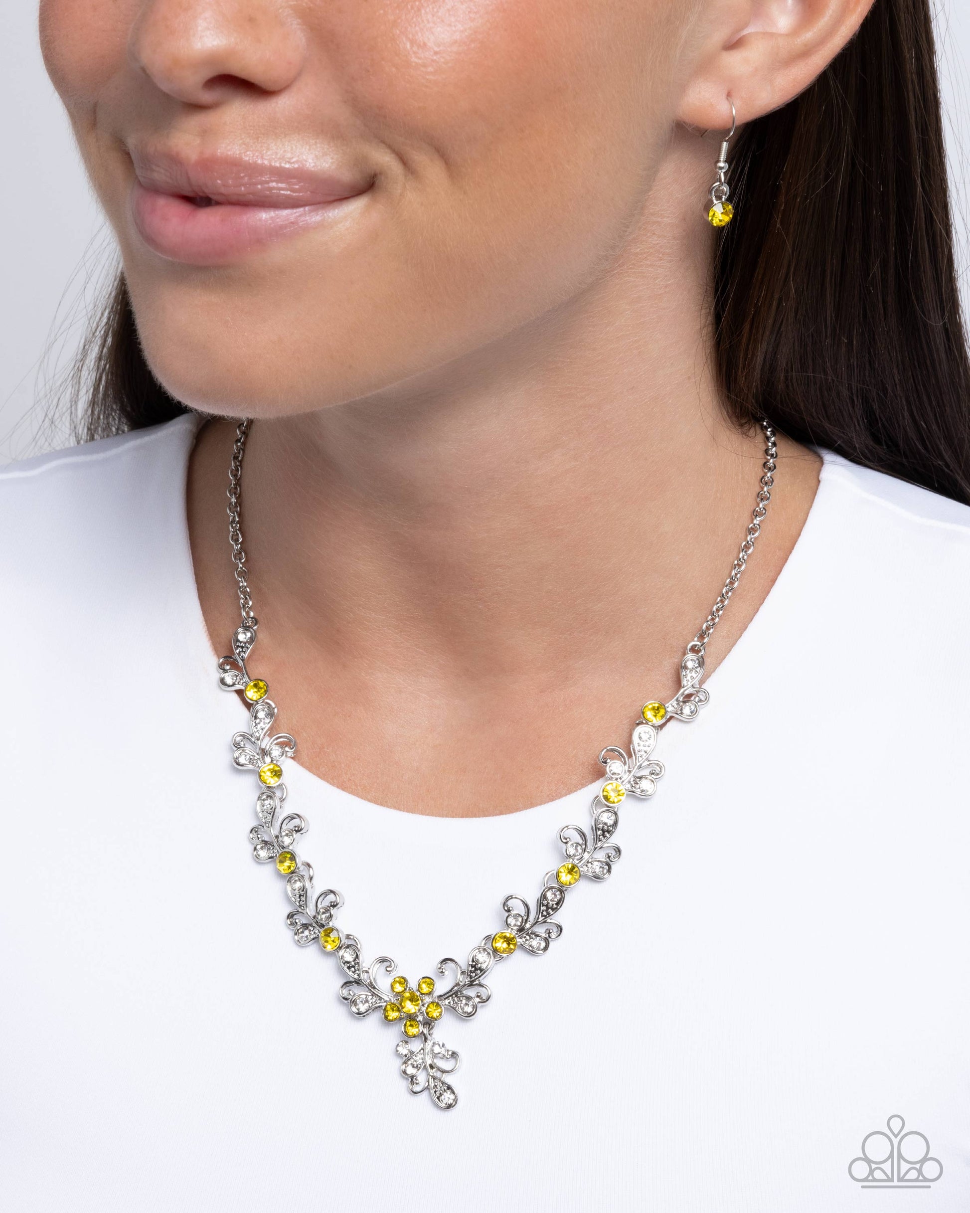 Refreshing Refinement Yellow Necklace - Jewelry by Bretta 