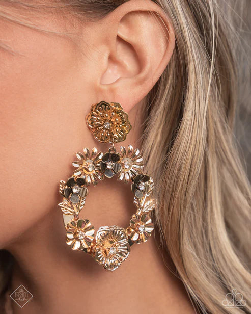 Graceful Garden Gold  Earrings - Jewelry by Bretta