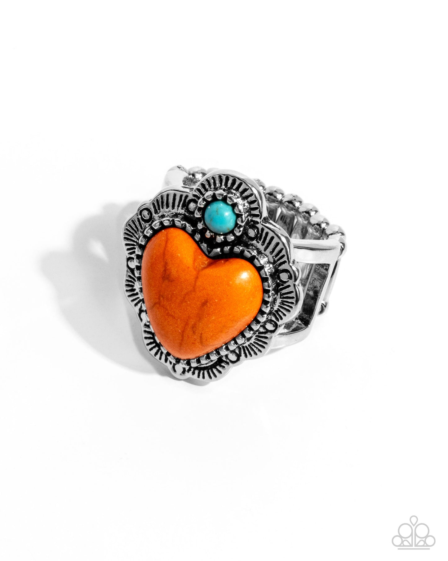 Texas Ranger Orange Heart Ring - Jewelry by Bretta