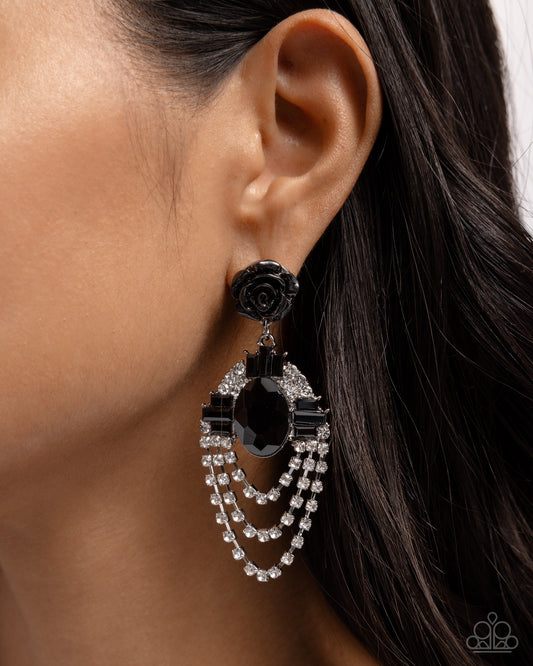 Rosy Rave Black Earrings  - Jewelry by Bretta